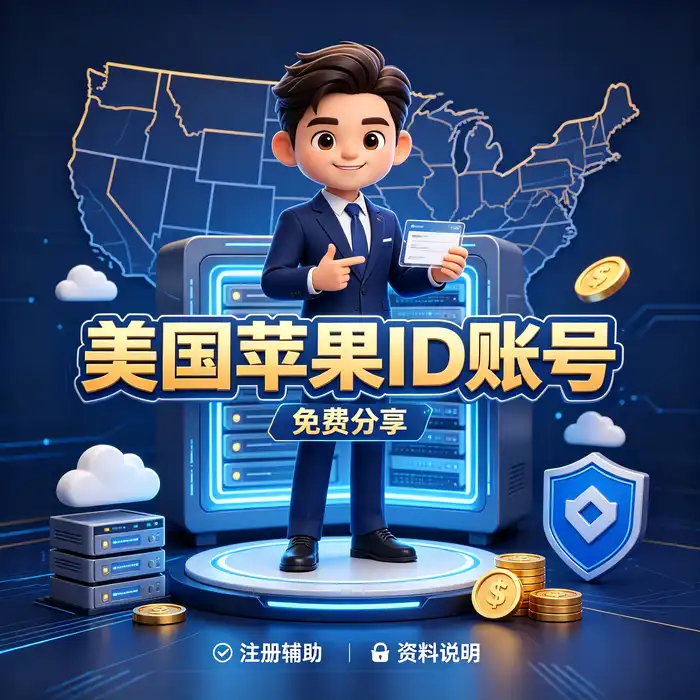 美区 Apple 账户安全核验示意图，展示账号登录与安全检查主题